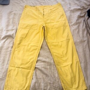 Wallace and Barnes J. Crew Military style Pants W33L30 Yellow